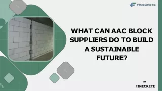 What Can AAC Block Suppliers Do To Build A Sustainable Future?