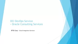 OCI DevOps Service - Oracle Consulting Services