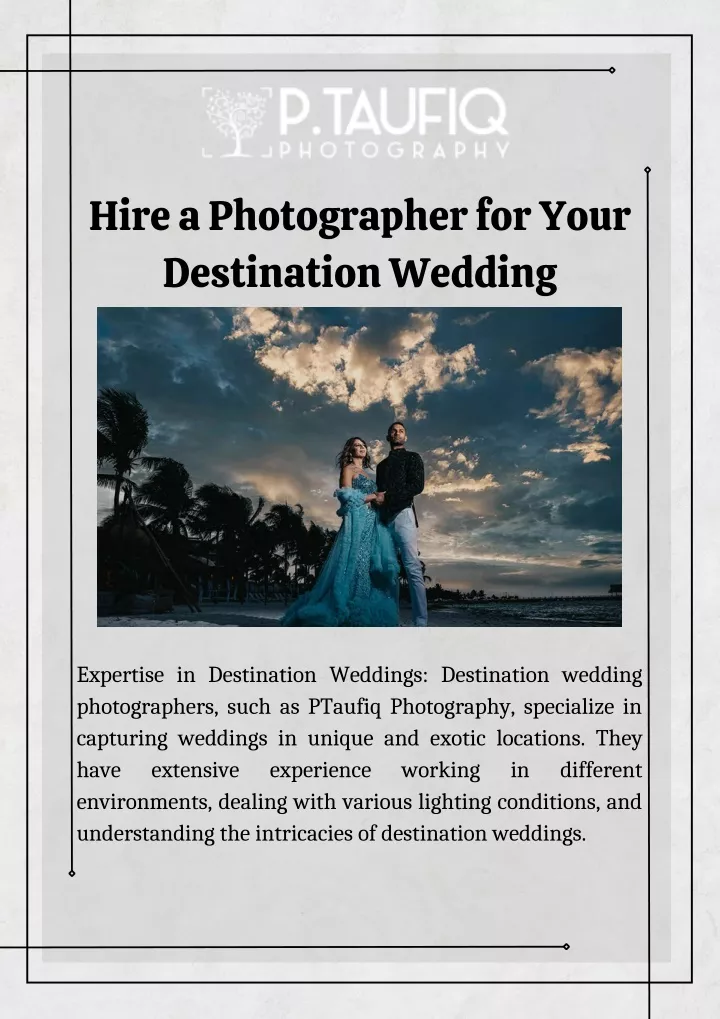 hire a photographer for your destination wedding