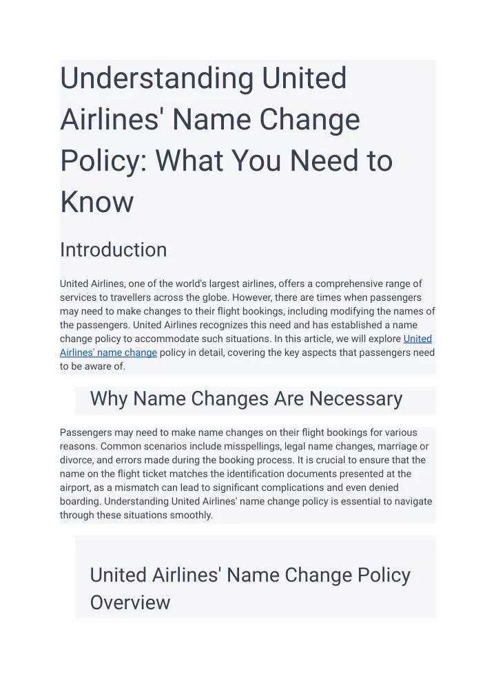 understanding united airlines name change policy