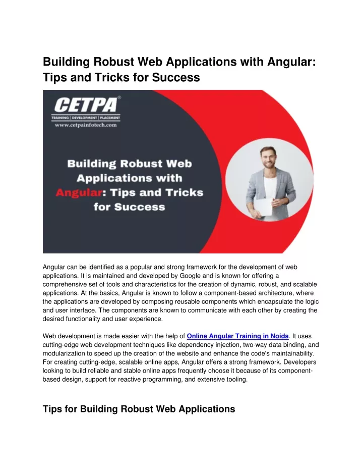 PPT - Building Robust Web Applications with Angular_ Tips and Tricks for Success PowerPoint 