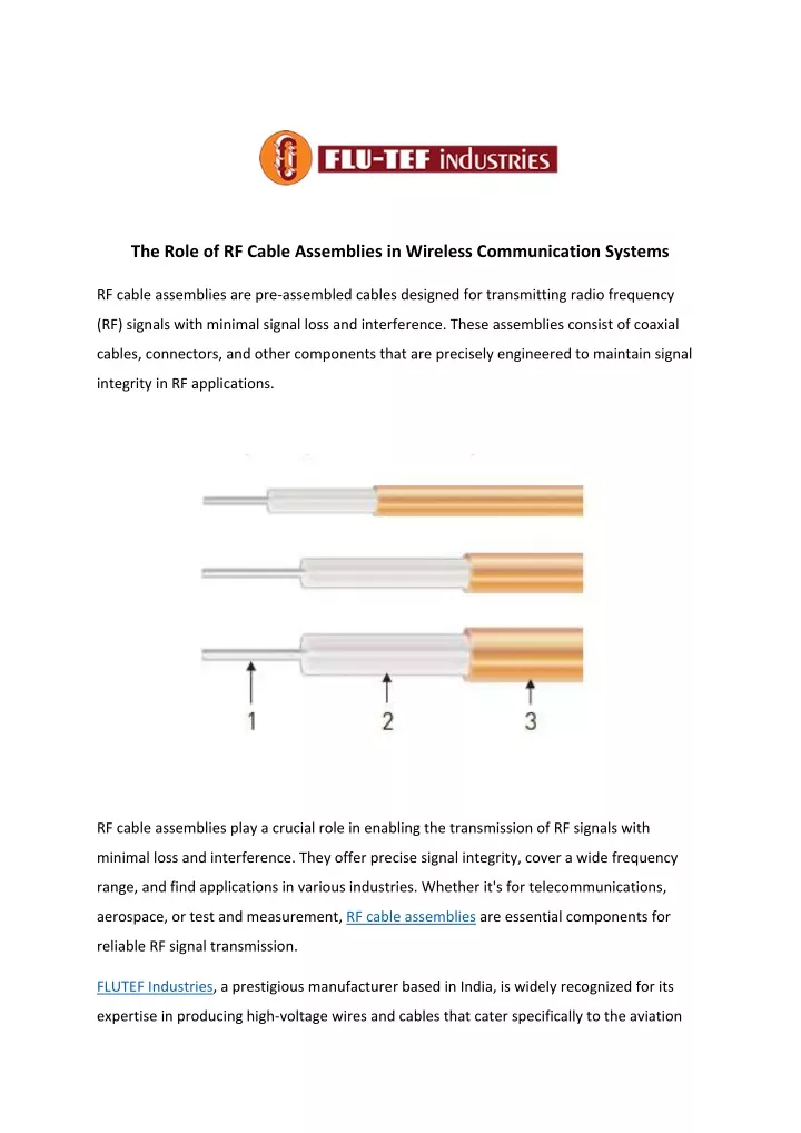 the role of rf cable assemblies in wireless