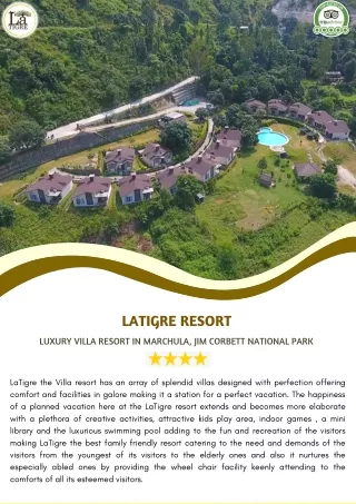 Luxury Villa Resort in Jim Corbett National Park