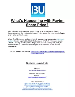 what s happening with paytm share price