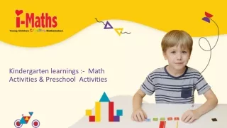 kindergarten learnings Math Activities & Preschool Activities
