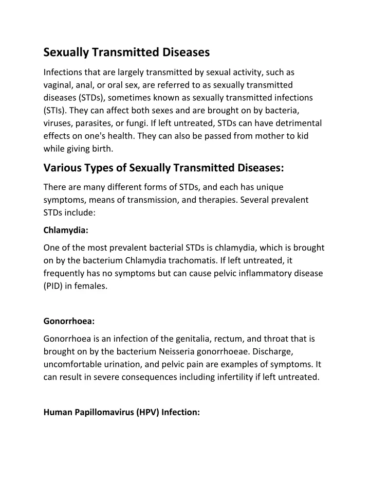 sexually transmitted diseases