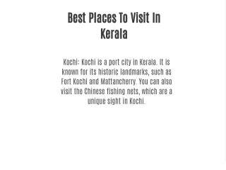 Best Plaes To Visit In Kerala