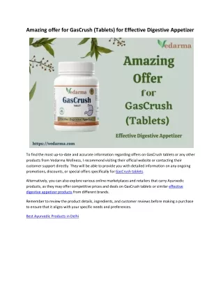 Amazing offer for GasCrush (Tablets) for Effective Digestive Appetizer