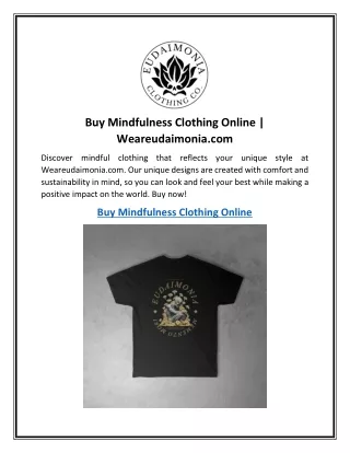Buy Mindfulness Clothing Online | Weareudaimonia.com
