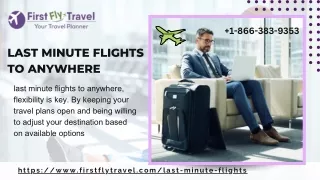 Last Minute Flights To Any Where