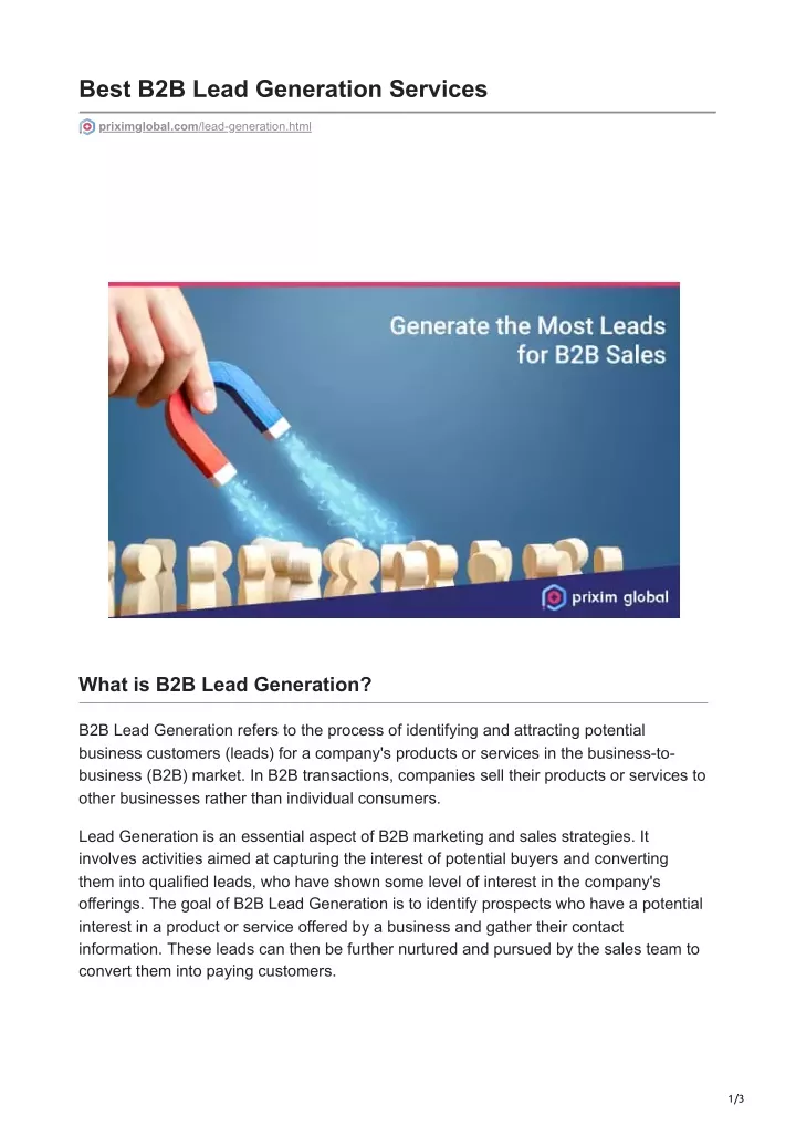 best b2b lead generation services