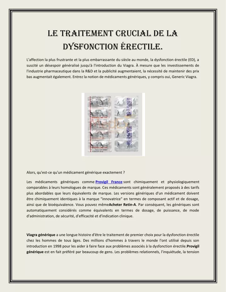 le traitement crucial de la dysfonction rectile