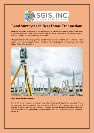 Get the Trusted Land Surveying Services in Lake Wales, FL