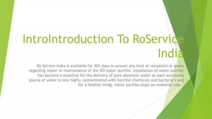 introintroduction to roservice india