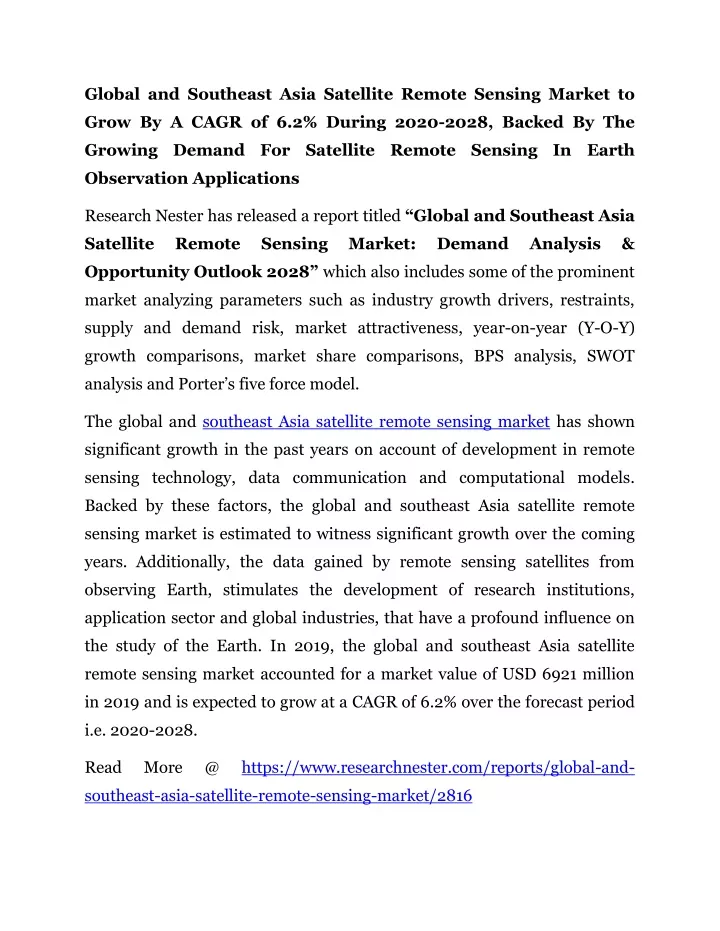 global and southeast asia satellite remote