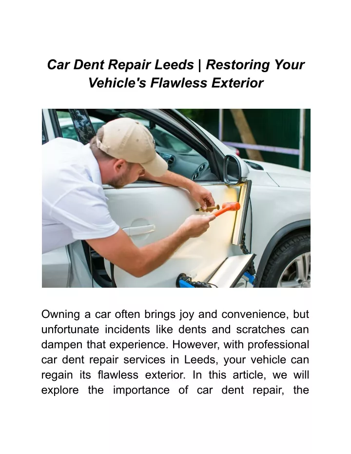 car dent repair leeds restoring your vehicle