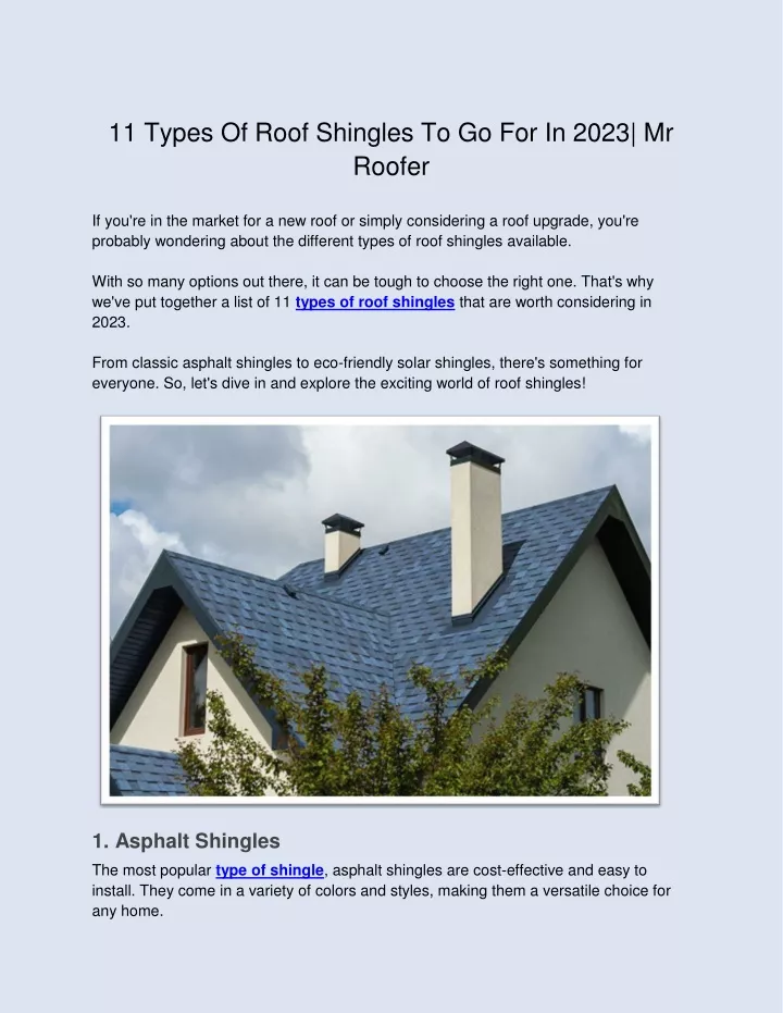 11 types of roof shingles to go for in 2023