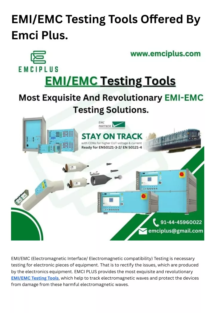 emi emc testing tools o ered by emci plus