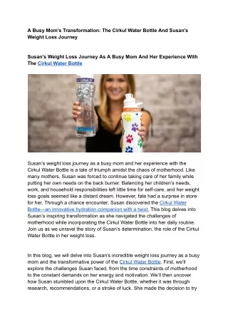 A Busy Mom’s Transformation_ The Cirkul Water Bottle And Susan’s Weight Loss Journey
