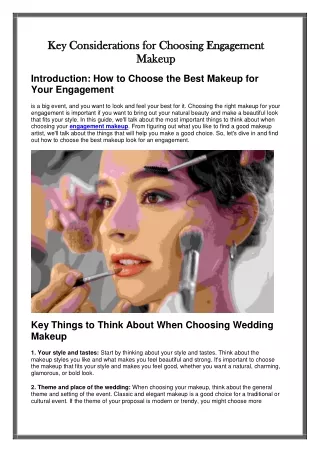 Key Considerations for Choosing Engagement Makeup