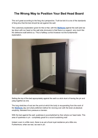 the wrong way to position your bed head board