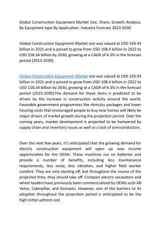 global construction equipment market size share
