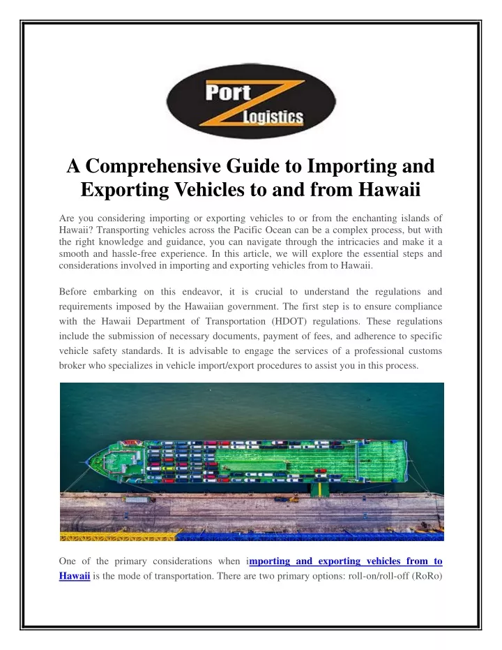 a comprehensive guide to importing and exporting