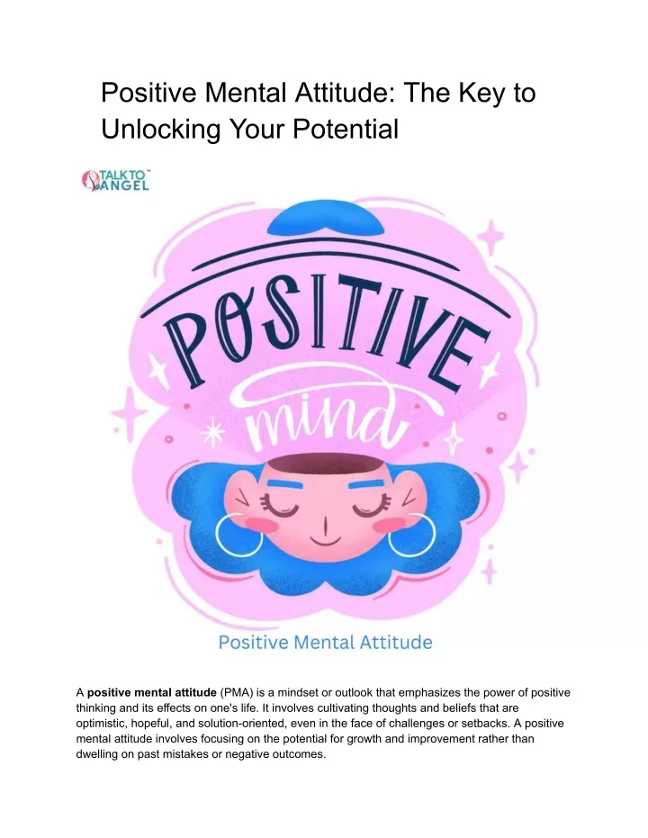 positive mental attitude the key to unlocking