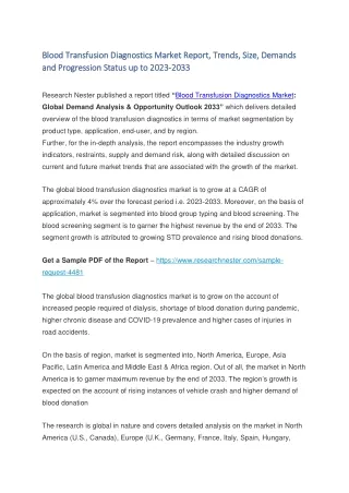 blood transfusion diagnostics market report