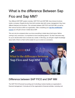 What is the difference Between Sap Fico and Sap MM ?