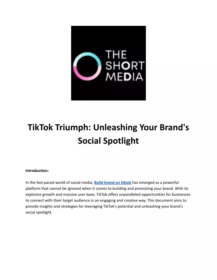 tiktok triumph unleashing your brand s social