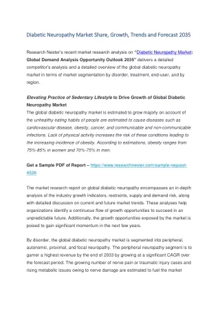 diabetic neuropathy market share growth trends