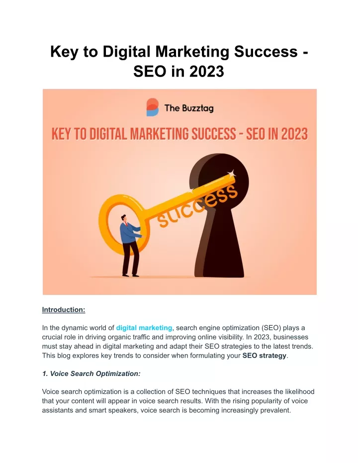 key to digital marketing success seo in 2023