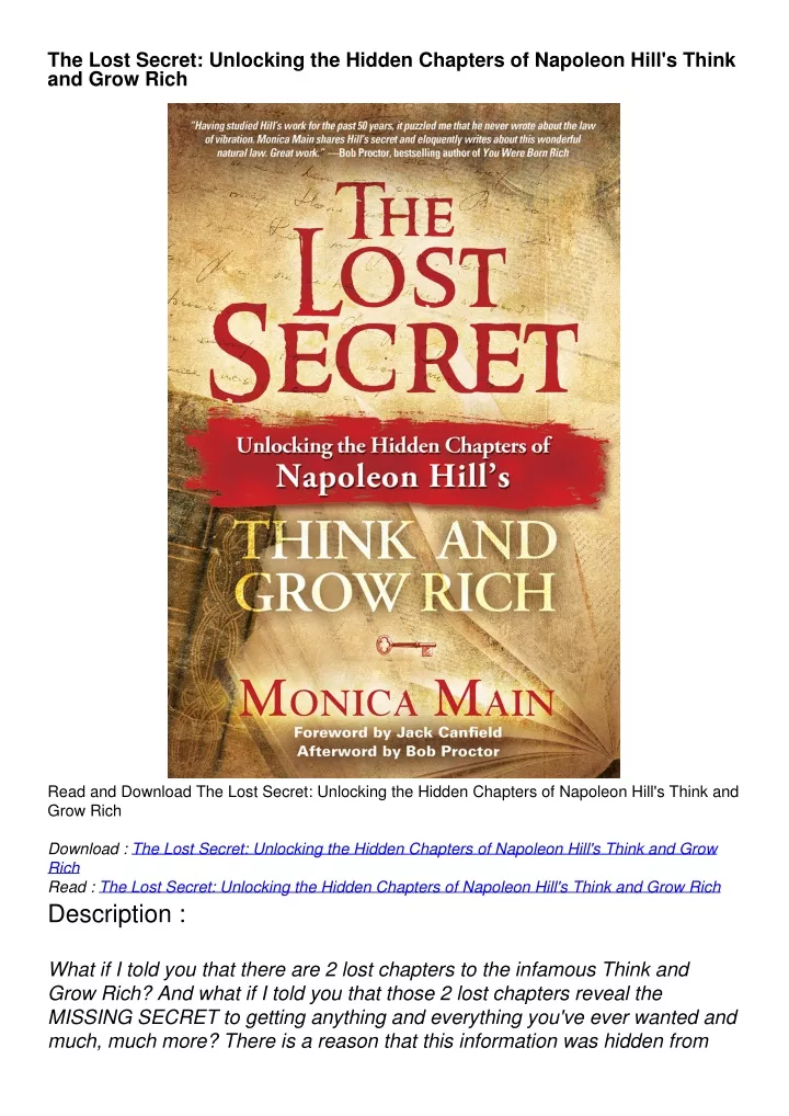 the lost secret unlocking the hidden chapters