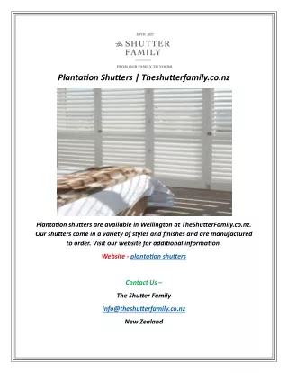 Plantation Shutters | Theshutterfamily.co.nz