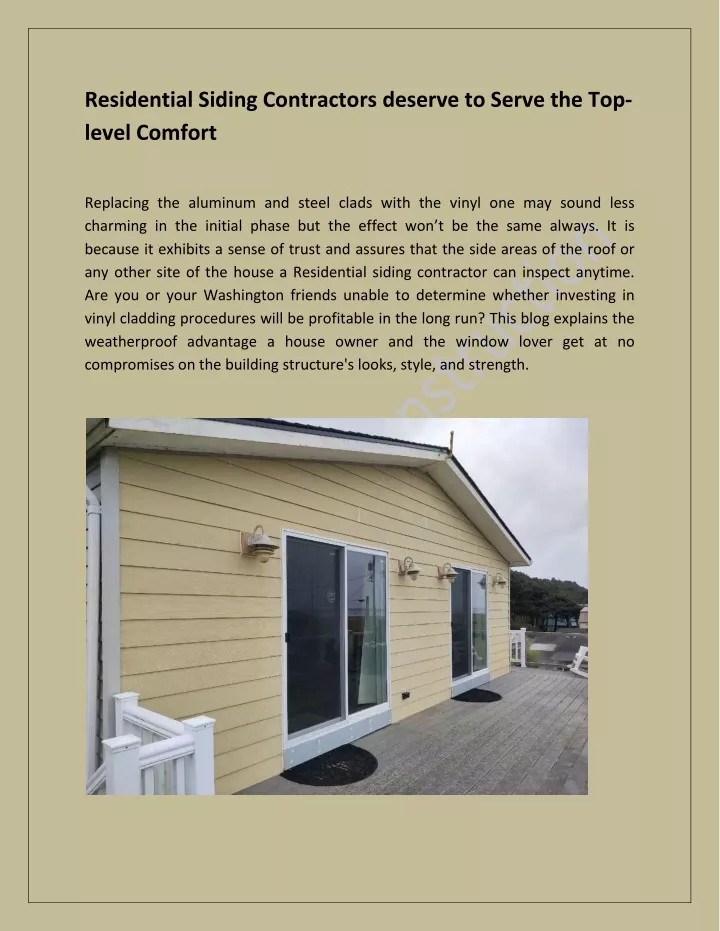 residential siding contractors deserve to serve