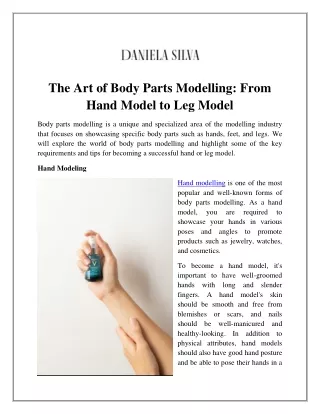 Hand Model and Body Parts Modelling