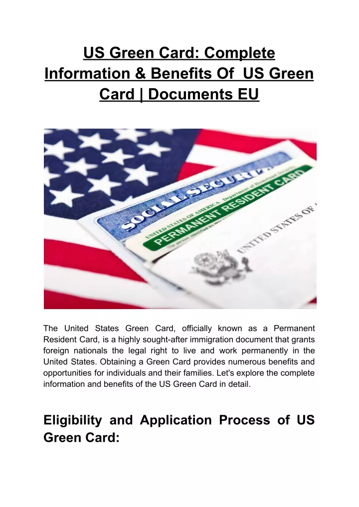 us green card complete information benefits