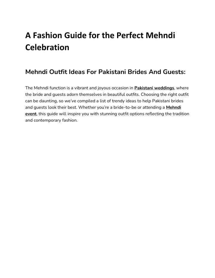 a fashion guide for the perfect mehndi celebration