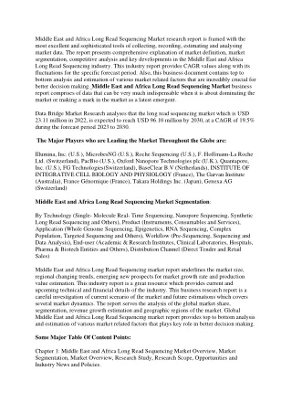 middle east and africa long read sequencing