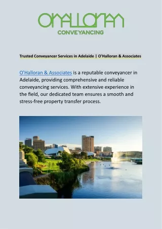 Trusted Conveyancer Services in Adelaide