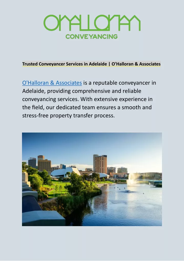 trusted conveyancer services in adelaide