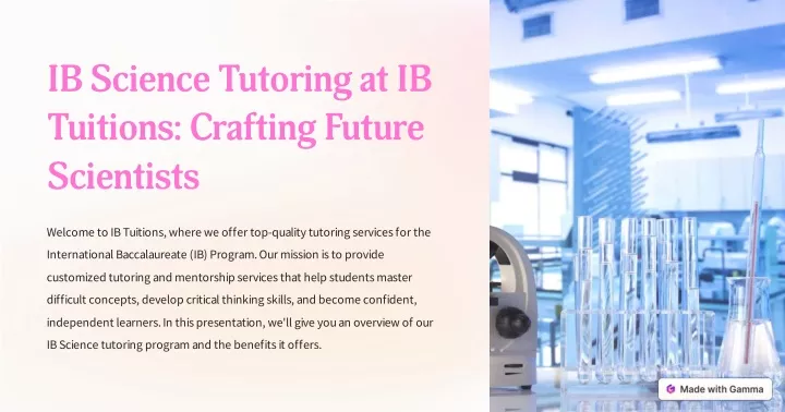 ib science tutoring at ib tuitions crafting