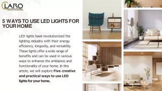 5 Ways to Use LED Lights for your Home