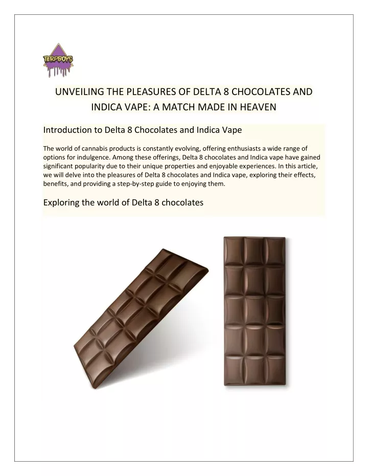 unveiling the pleasures of delta 8 chocolates