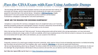 Boost Your Confidence for the CISA Exam with Trusted Dumps