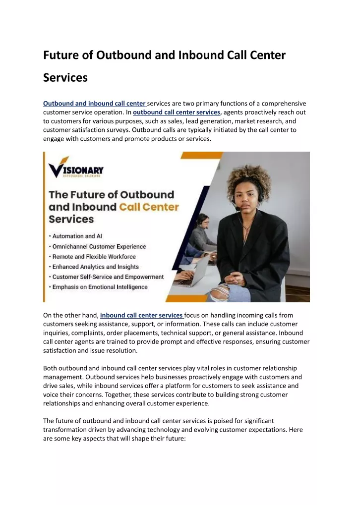 future of outbound and inbound call center