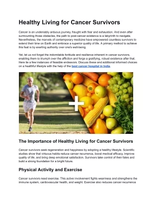 Healthy Living for Cancer Survivors