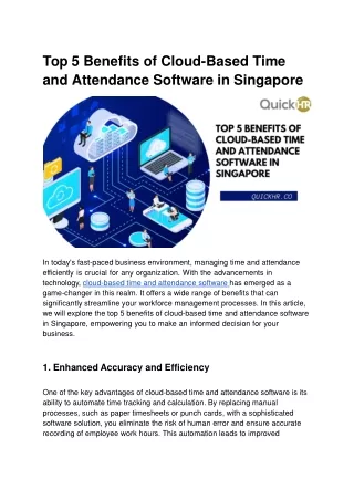 Cloud-Based Time and Attendance Software in Singapore