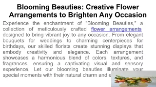 Blooming Beauties: Creative Flower Arrangements to Brighten Any Occasion